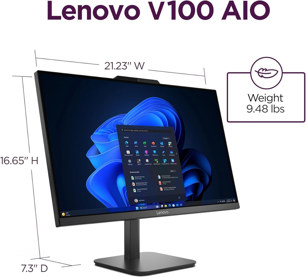 Ideacentre All-In-One Desktop Computer, 24" FHD Anti-Glare IPS Display, 16GB RAM, 512GB SSD, Intel 4-Core Processor, Wi-Fi 6, Bluetooth 5.2, Windows 11 Home, Everyday Use AIO