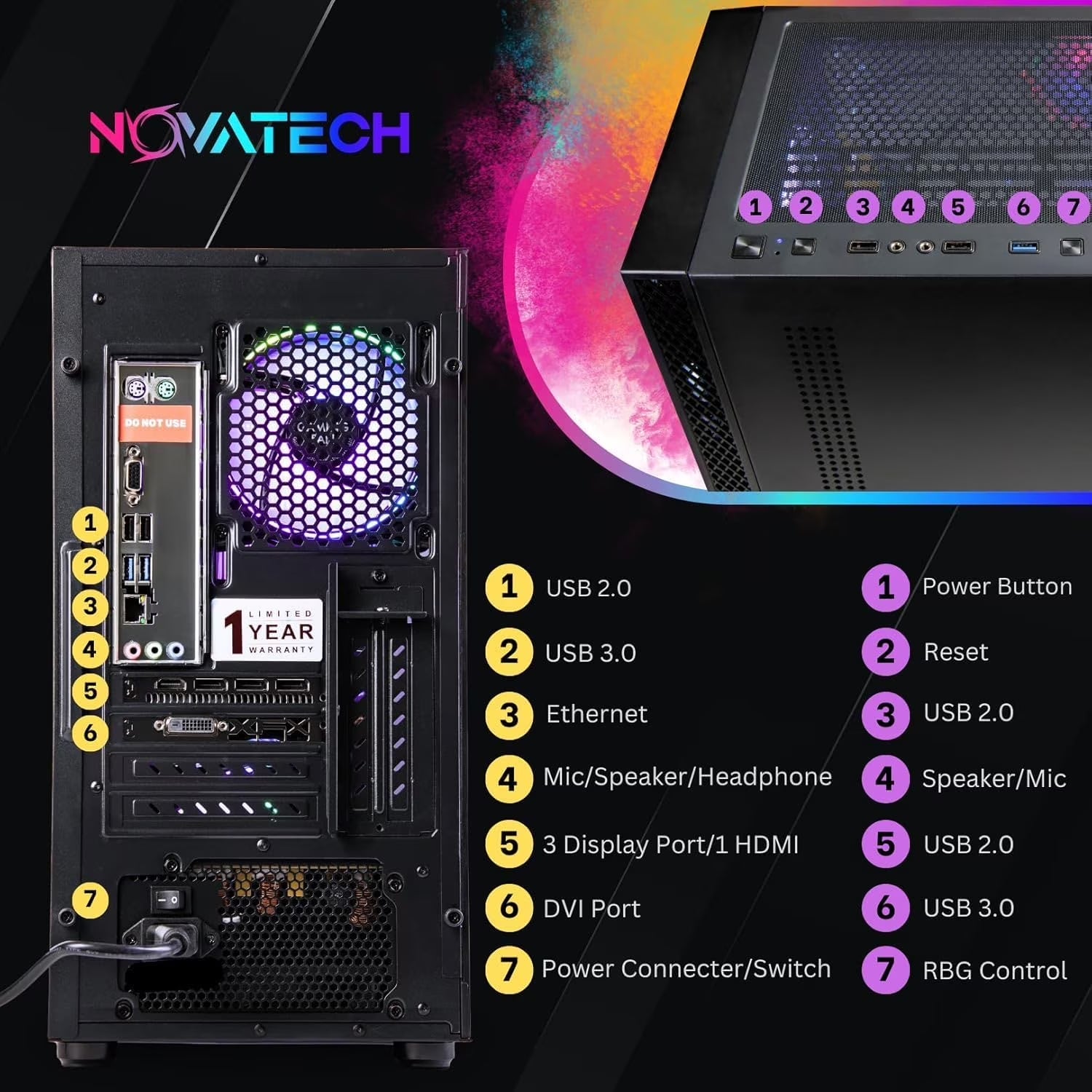 Phantom 2.0 Prebuilt Gaming PC Desktop Computer - RTX 3050 - Intel I7 Xeon 3.5Ghz - 16GB RAM - 512GB M.2 SSD Wifi/Bt, Win 11 - Gaming Computer Tower - Pre Built PC Gaming