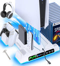 Ultimate PS5 Stand and Cooling Station with LED Controller Charger – All-in-One Accessory Kit for PlayStation 5 Slim, Pro, and Digital Edition