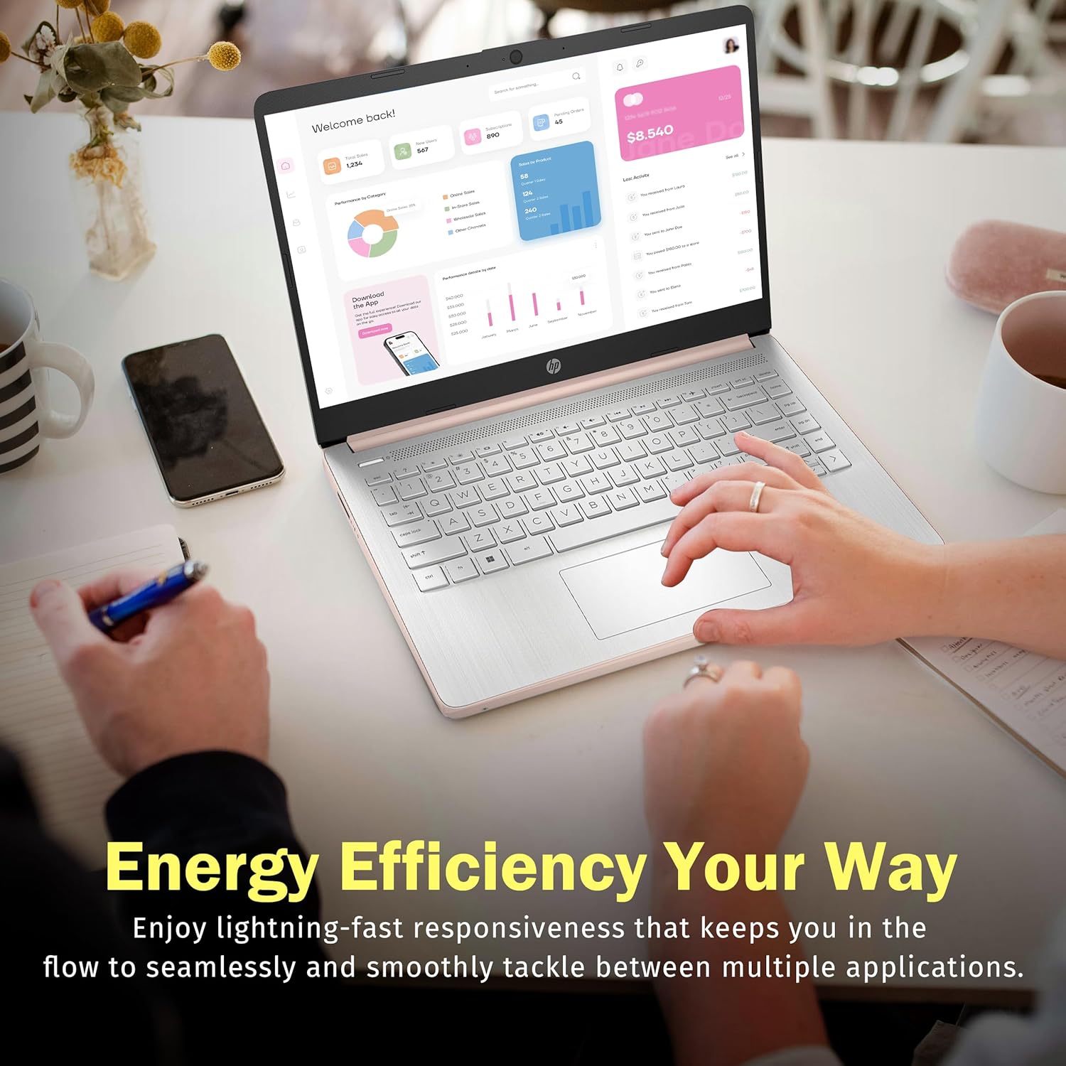 Elevate Your Productivity with the Stream 14" HD Brightview Laptop - Intel Celeron N150, 16GB RAM, 288GB Storage, Stunning Gold Finish, and 1 Year Office 365
