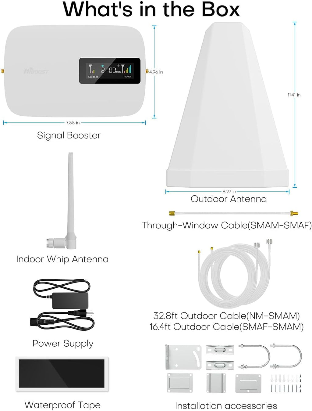 Cell Phone Booster for Home Office | Boosts 5G & 4G LTE | Cell Phone Signal Booster for All U.S. Carriers-Verizon, AT&T, T-Mobile & More | for Band 12/17,13,5,25/2,4 | HD Display | App | FCC Approved