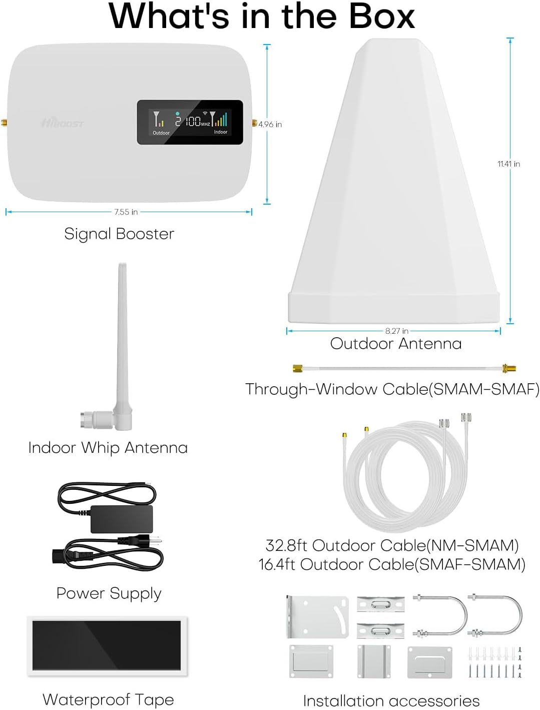 Cell Phone Booster for Home Office | Boosts 5G & 4G LTE | Cell Phone Signal Booster for All U.S. Carriers-Verizon, AT&T, T-Mobile & More | for Band 12/17,13,5,25/2,4 | HD Display | App | FCC Approved