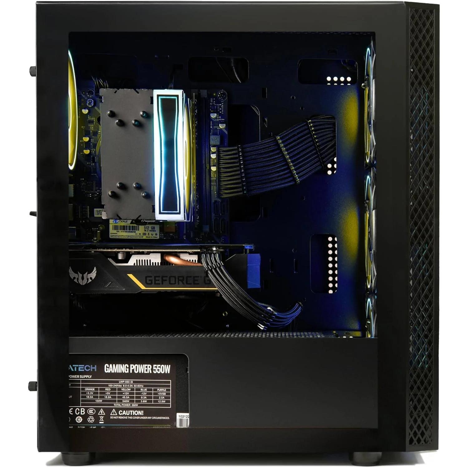 Phantom 2.0 Prebuilt Gaming PC Desktop Computer - RTX 3050 - Intel I7 Xeon 3.5Ghz - 16GB RAM - 512GB M.2 SSD Wifi/Bt, Win 11 - Gaming Computer Tower - Pre Built PC Gaming
