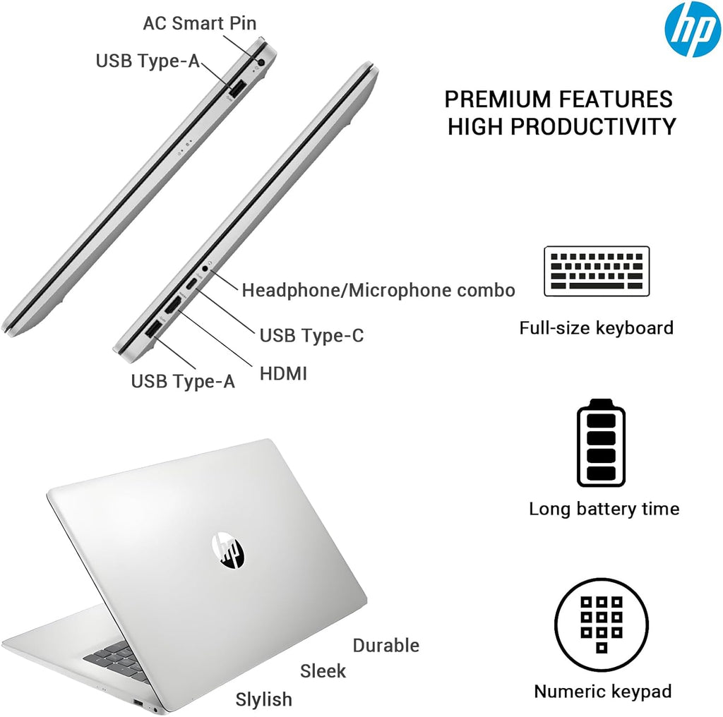 17 Inch Laptop Computer, 17.3 IPS FHD Business Laptop PC, AMD Ryzen 5 6-Core, 32GB RAM 1TB SSD, Windows 11 Pro, 10-Key Number Pad