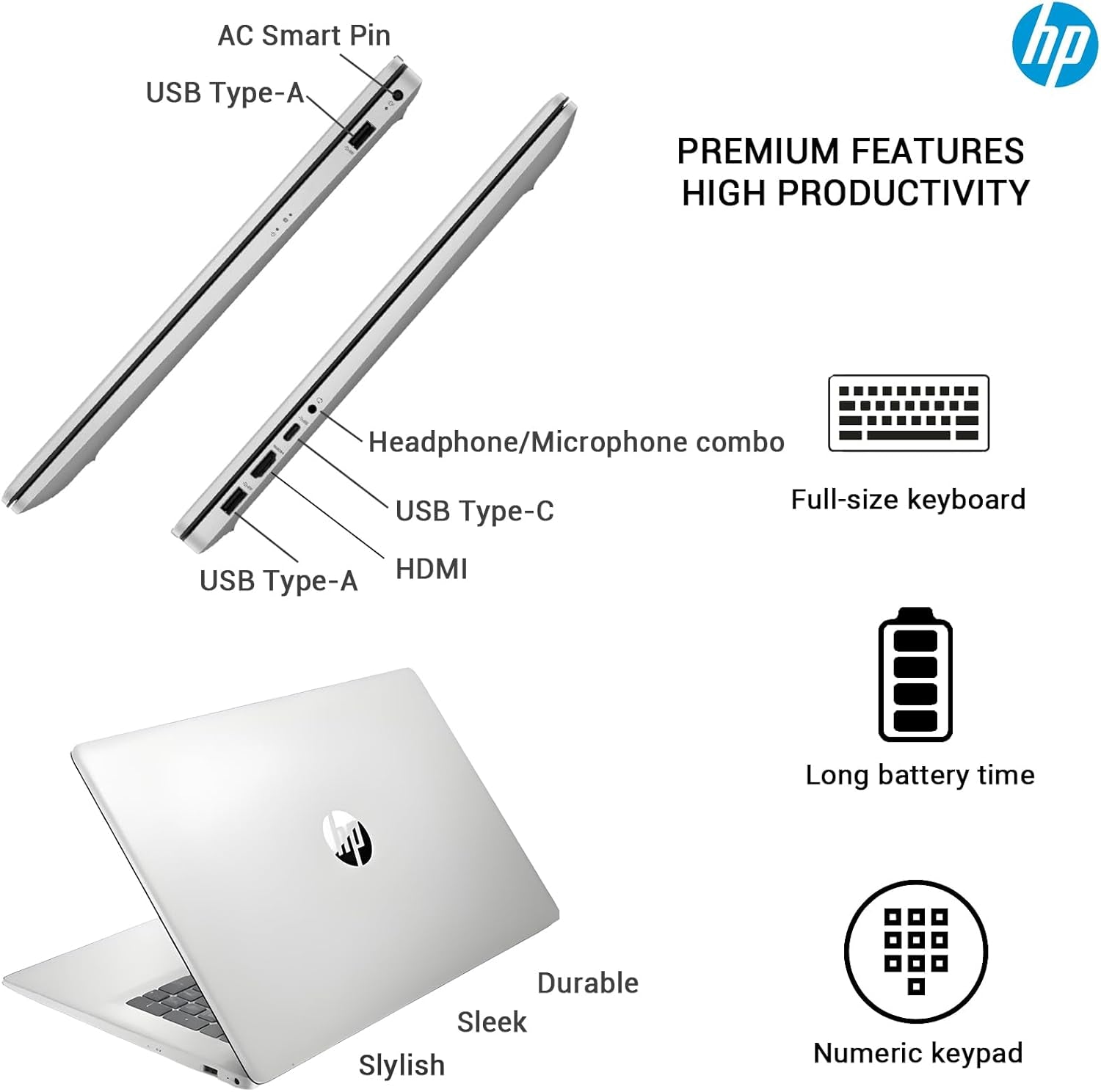 17 Inch Laptop Computer, 17.3 IPS FHD Business Laptop PC, AMD Ryzen 5 6-Core, 32GB RAM 1TB SSD, Windows 11 Pro, 10-Key Number Pad