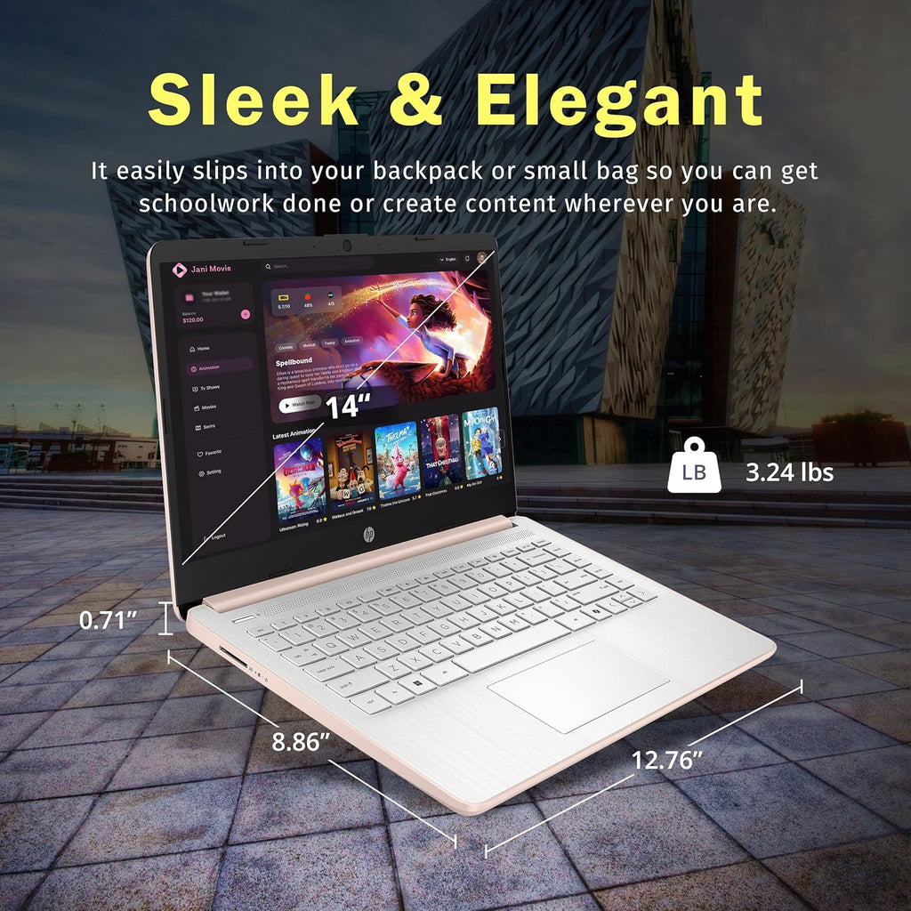 Elevate Your Productivity with the Stream 14" HD Brightview Laptop - Intel Celeron N150, 16GB RAM, 288GB Storage, Stunning Gold Finish, and 1 Year Office 365
