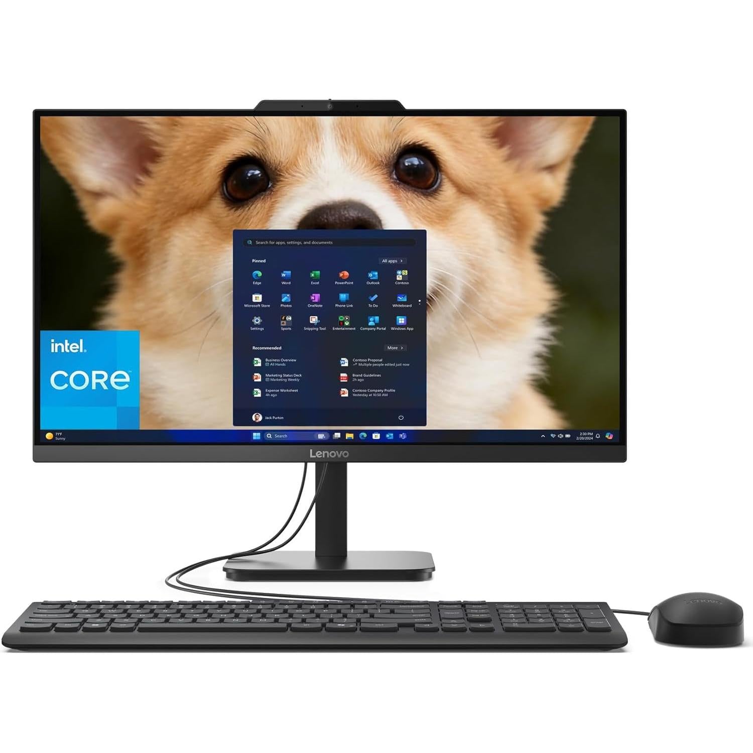 AIO 24" FHD All-In-One Desktop Computer, Lifetime Office 365 for Web, Intel 4-Core Processor, 32GB DDR4 RAM, 1TB Pcie SSD, Wifi 6, Bluetooth 5.2, HDMI, Onyx Black, KB, Windows 11 Home