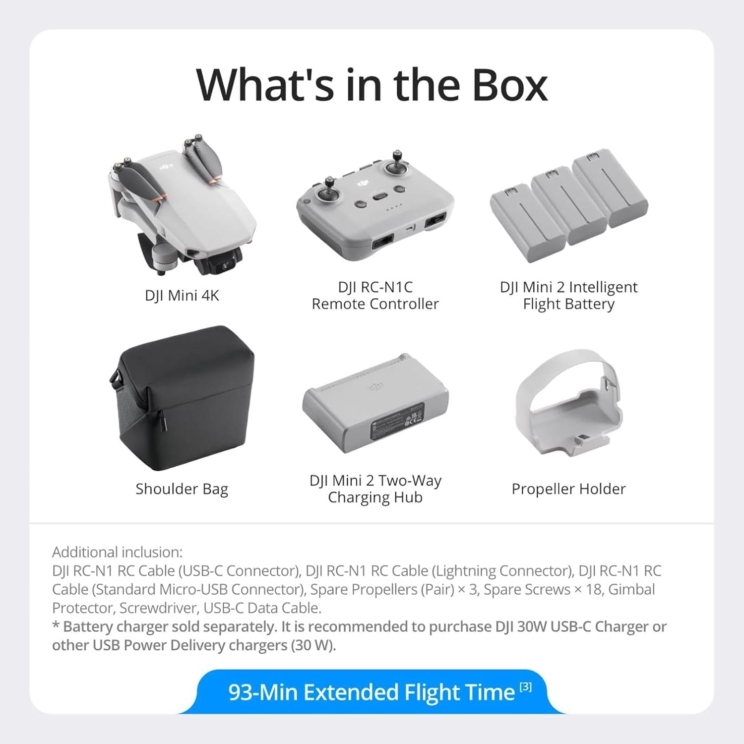 Mini 4K Fly More Combo, Drone with 4K UHD Camera for Adults, under 249 G, 3-Axis Gimbal Stabilization, 10Km Video Transmission, Auto Return, 3 Batteries for 93-Min Max Flight Time, Quickshots
