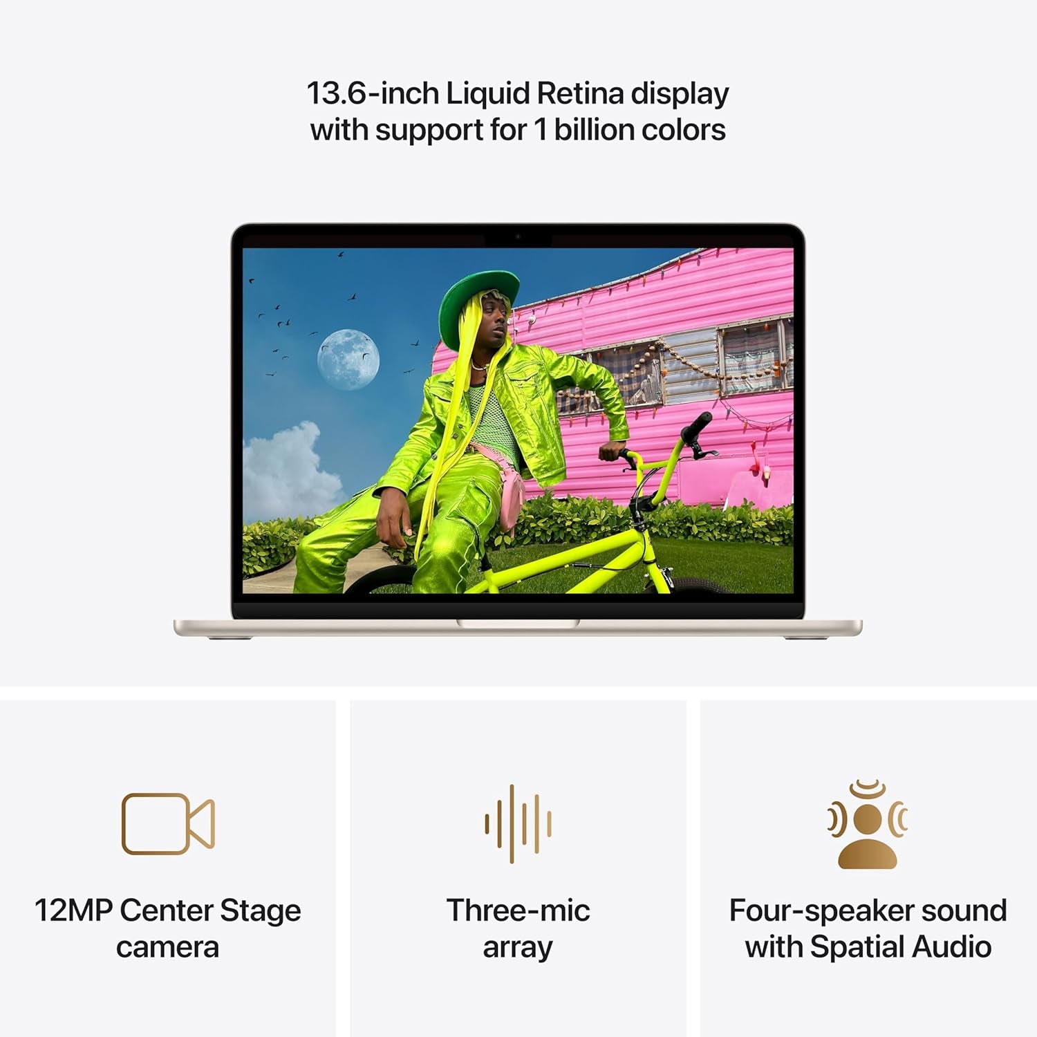 2026 Macbook Air 13-Inch Laptop with M5 Chip: Built for AI, 13.6-Inch Liquid Retina Display, 16GB Unified Memory, 512GB SSD, 12MP Center Stage Camera, Touch ID, Wi-Fi 7; Starlight