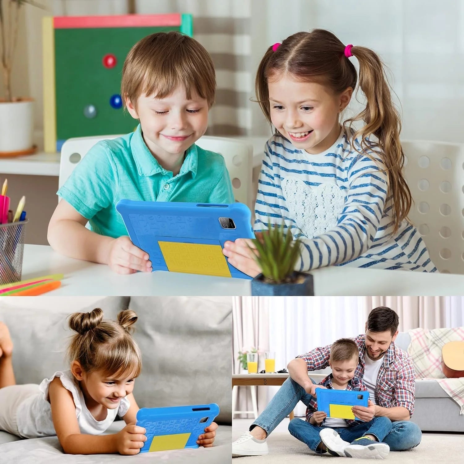 7" Kids Learning Tablet with Case for Toddler, 5GB RAM +32GB ROM, IPS HD Screen, Ukidoz Pre-Install,Blue