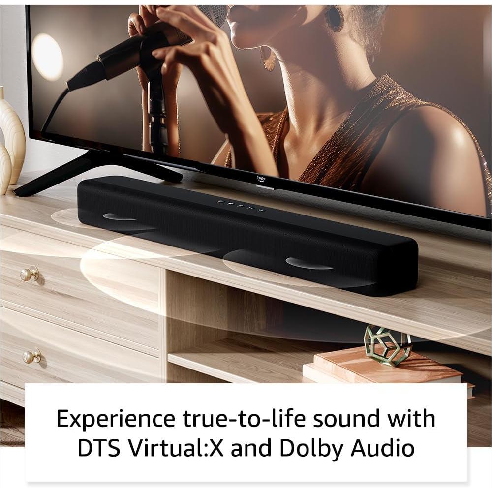 Fire TV Soundbar, 2.0 Speaker with DTS Virtual:X and Dolby Audio, Bluetooth Connectivity