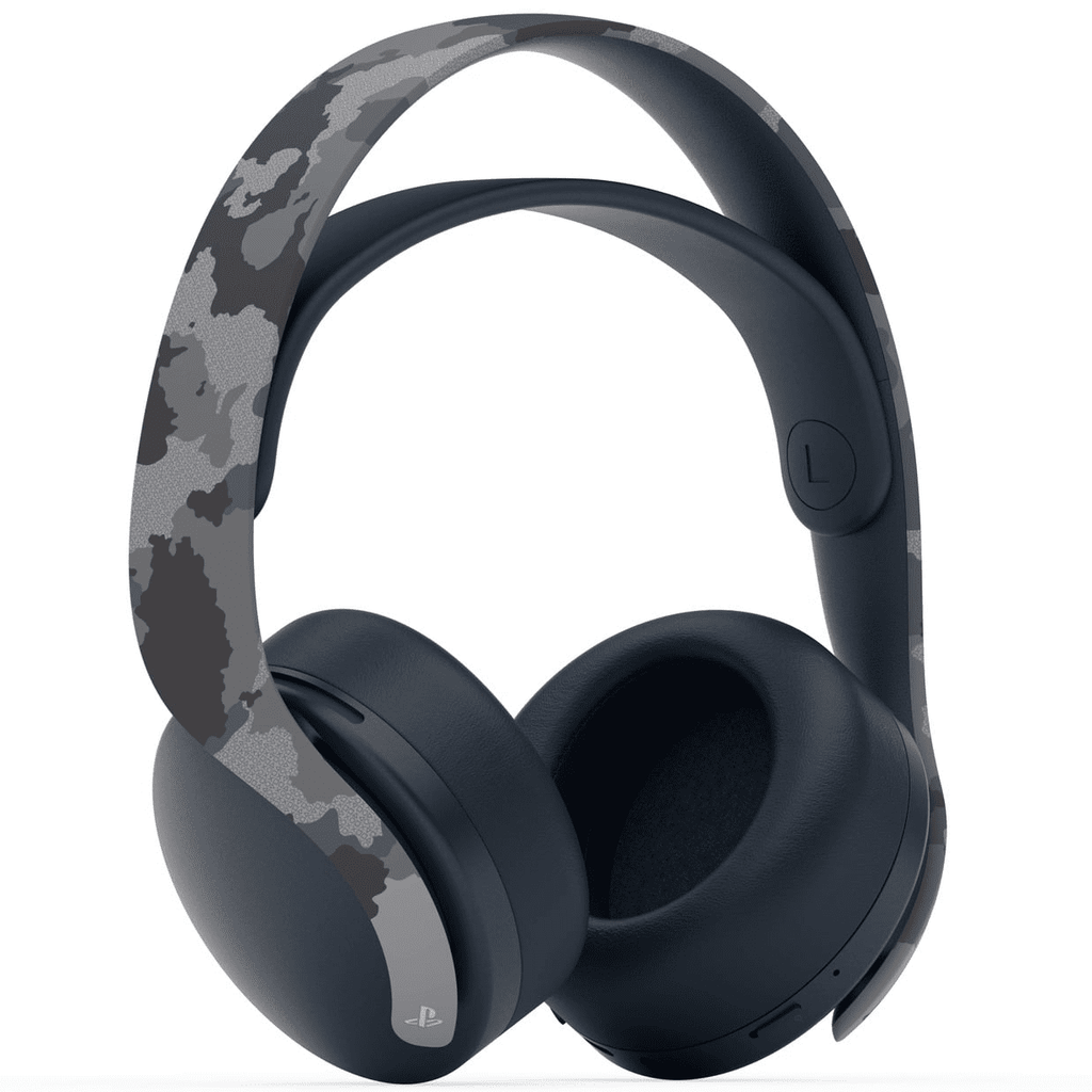 Experience Immersive Gaming with the PS5 Pulse 3D Wireless Headset in Stylish Gray Camouflage