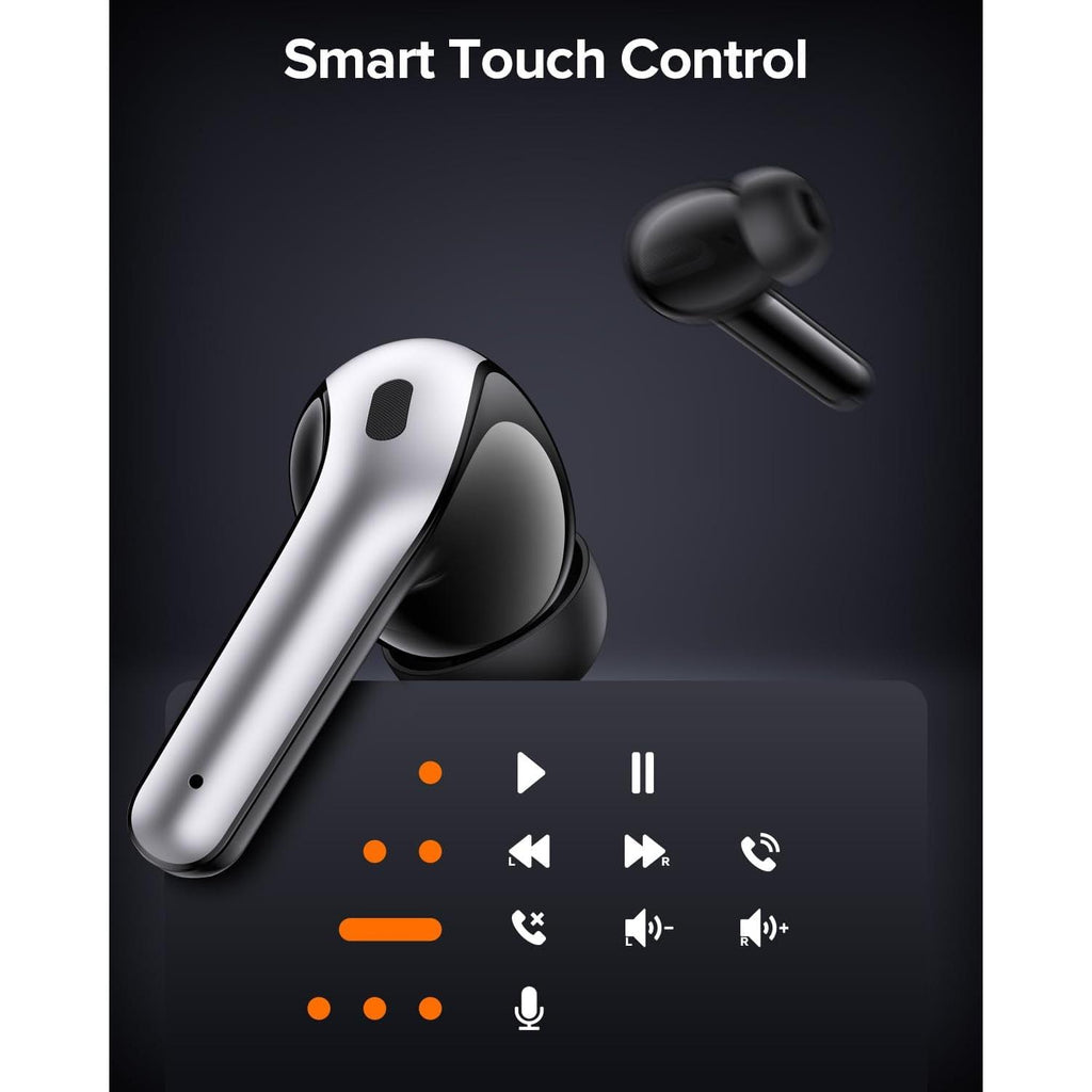 Bluetooth Headphones True Wireless Earbuds 60H Playback LED Power Display Earphones with Wireless Charging Case IPX5 Waterproof In-Ear Ear Buds with Mic for TV Smart Phone Laptop Computer Sports