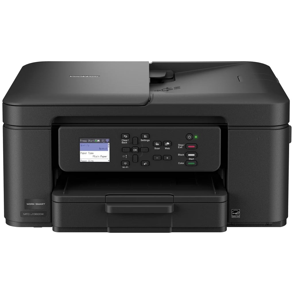 MFC-J1360DW Work Smart Wireless All-In-One Color Printer – Prints on Both Sides, Copies and Scans Multiple Pages, Easy-To-Use Color Display