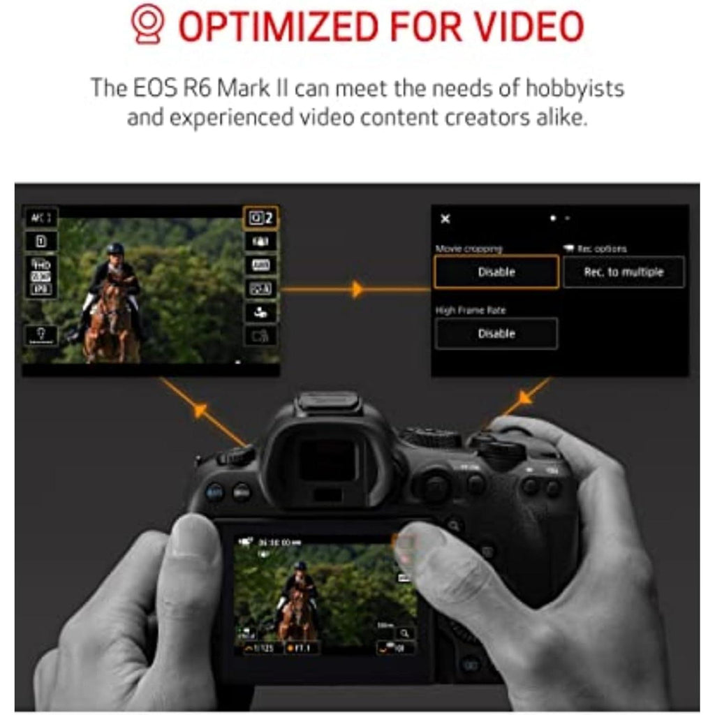 EOS R6 Mark II Mirrorless Camera Rf24-105Mm F4-7.1 Is STM Lens Kit, Full-Frame Hybrid Camera, 24.2 Megapixel CMOS Sensor, Photo and Video Capabilities, Black