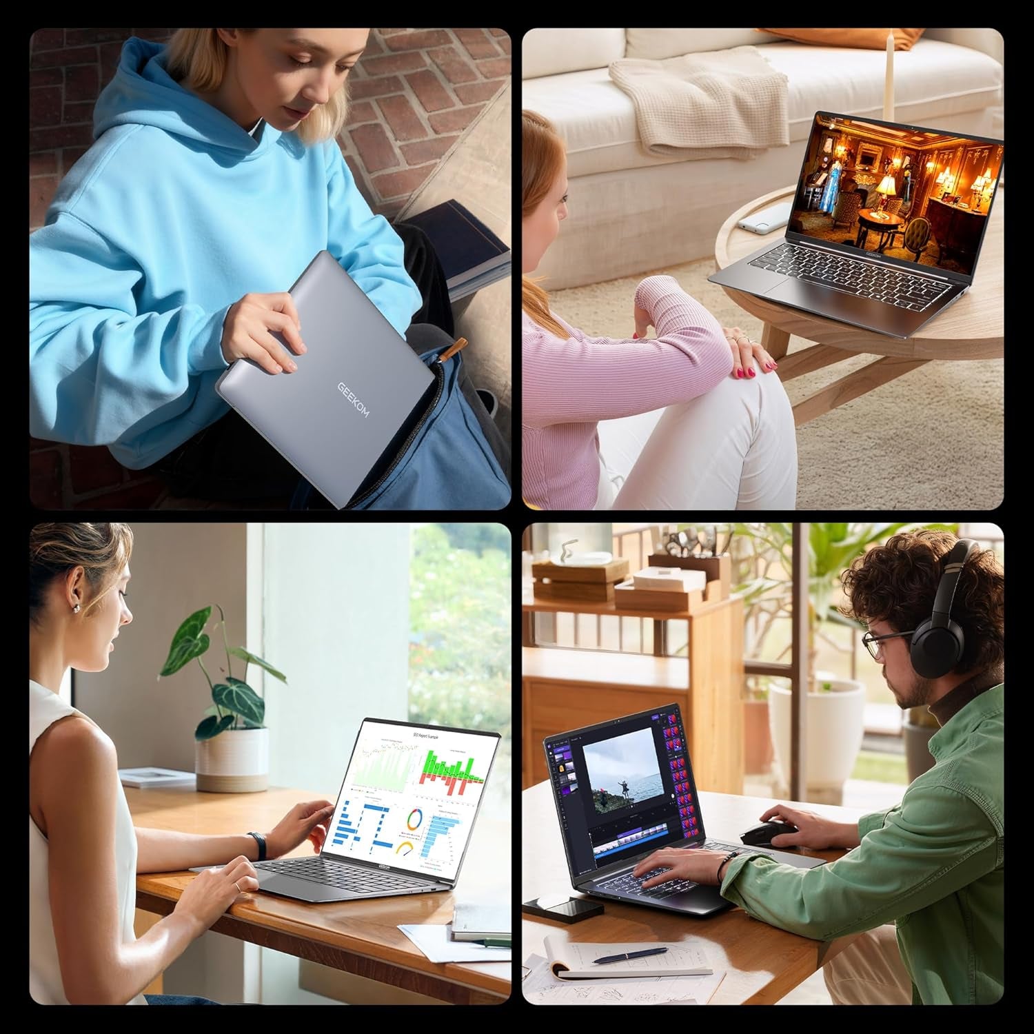 Geekbook X14 Pro Laptop, 2.2Lbs Ultra Thin 14" 2.8K OLED Laptop Computer, Ultra 9 185H, 32GB Lpddr5X 7500Mhz RAM 1TB SSD, up to 16 Hour, 2X USB4, Fingerprint, Hub, Copilot, Windows 11 Pro