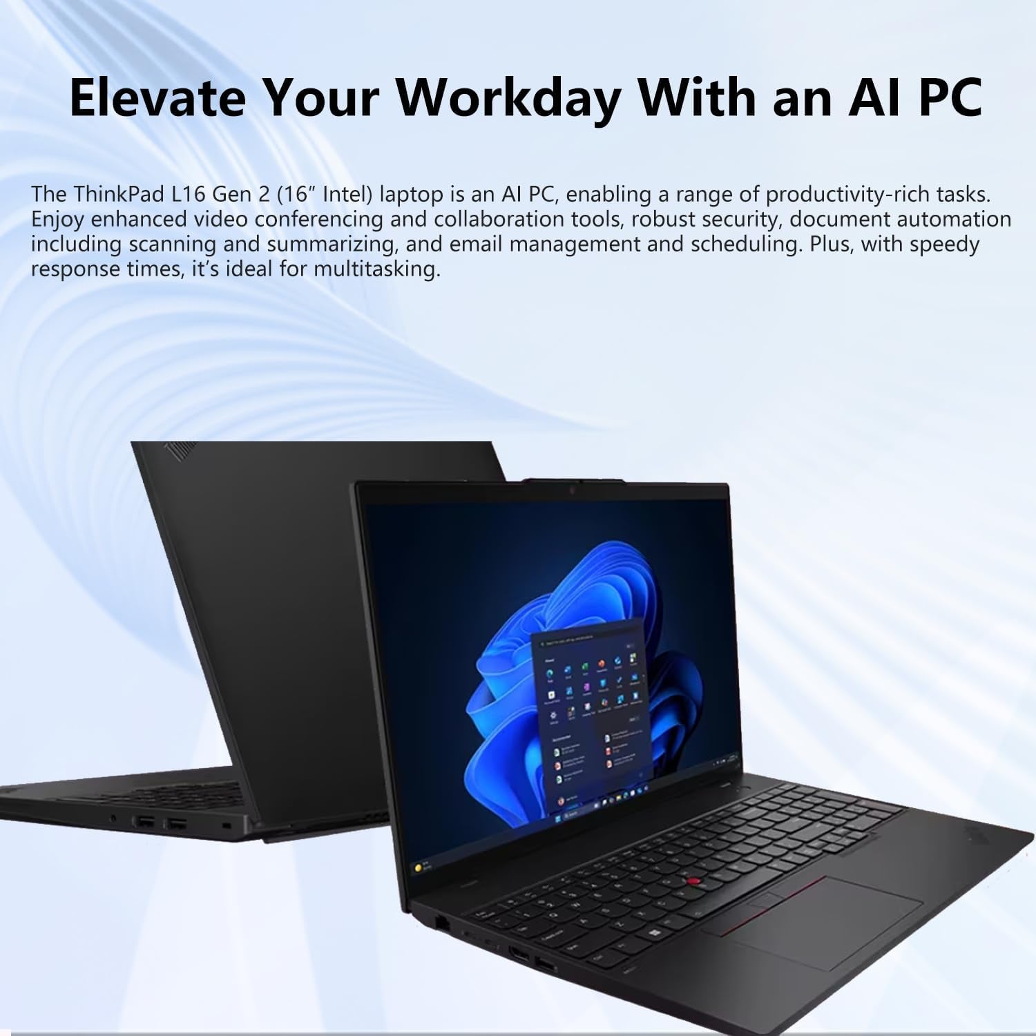 Thinkpad L16 Gen 2 Business AI Laptop, 16" FHD+, Intel Core Ultra 7 255U, 64GB DDR5, 1TB SSD, HDMI, Fingerprint, Backlit, Wi-Fi 6E, Long Battery Life, Windows 11 Pro, 7-In-1 USB-C Hub Bundle