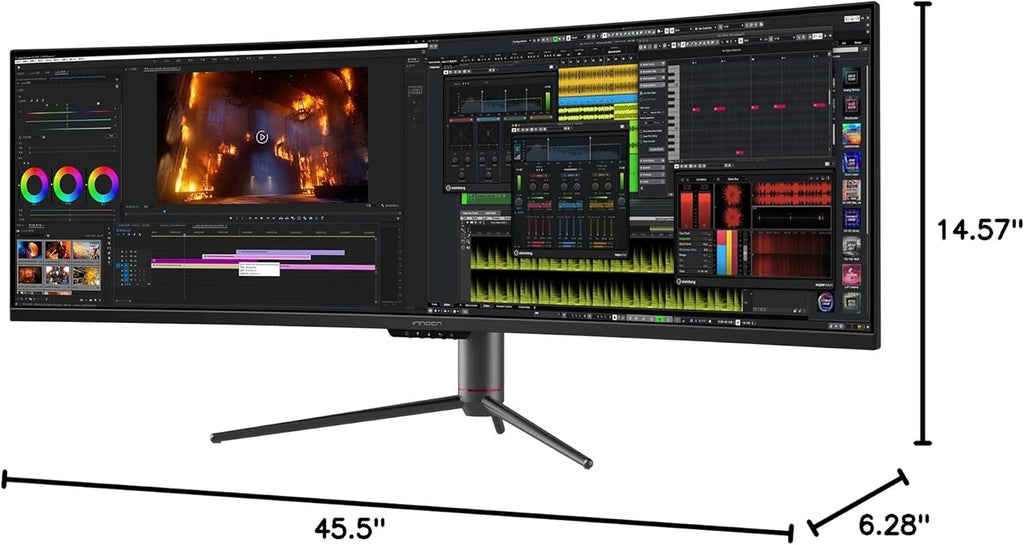 49" Curved Gaming Monitor 144Hz Ultrawide 32:9 WDFHD 3840 X 1080P, R1800, 99% Srgb, HDR400, USB Type C, Displayport, HDMI, Built-In Speakers, Height/Tilt Adjustable - 49C1G