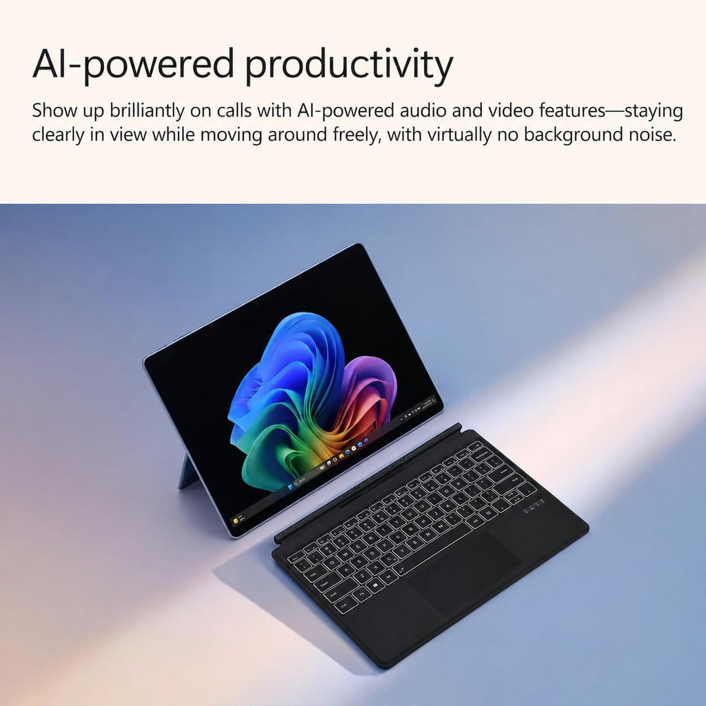 Surface Pro 13" 3K 120Hz OLED Touchscreen 2-In-1 Tablet Laptop, 12-Core Snapdragon 45 Tops NPU, 16GB RAM 2TB SSD, Backlit Keyboard, Stylus, MS 365, 14-Hr Battery, Copilot+, Win 11 Pro