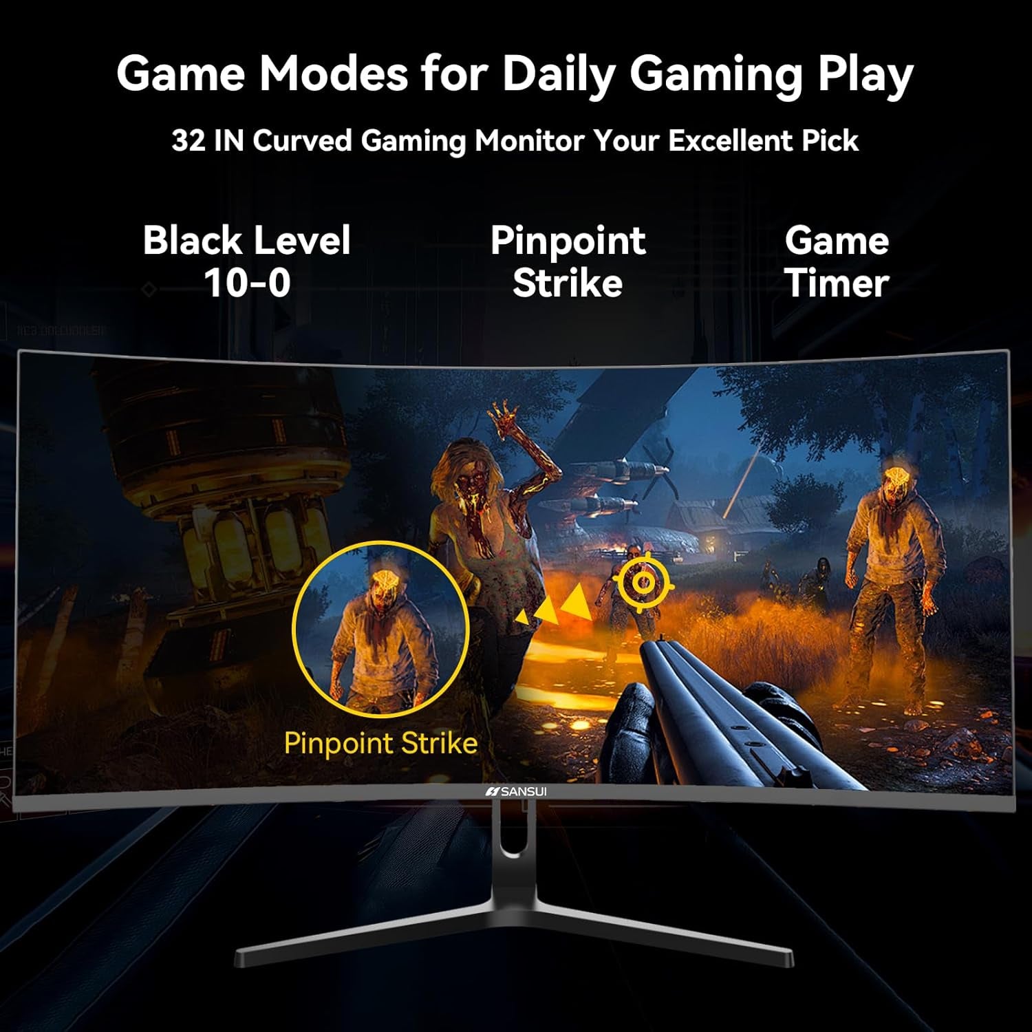 32 Inch Curved 240Hz Gaming Monitor High Refresh Rate, FHD 1080P Gaming PC Monitor HDMI DP1.4, Curved 1500R, 1Ms MPRT, Hdr,Metal Stand,Vesa Compatible(Dp Cable Incl.)