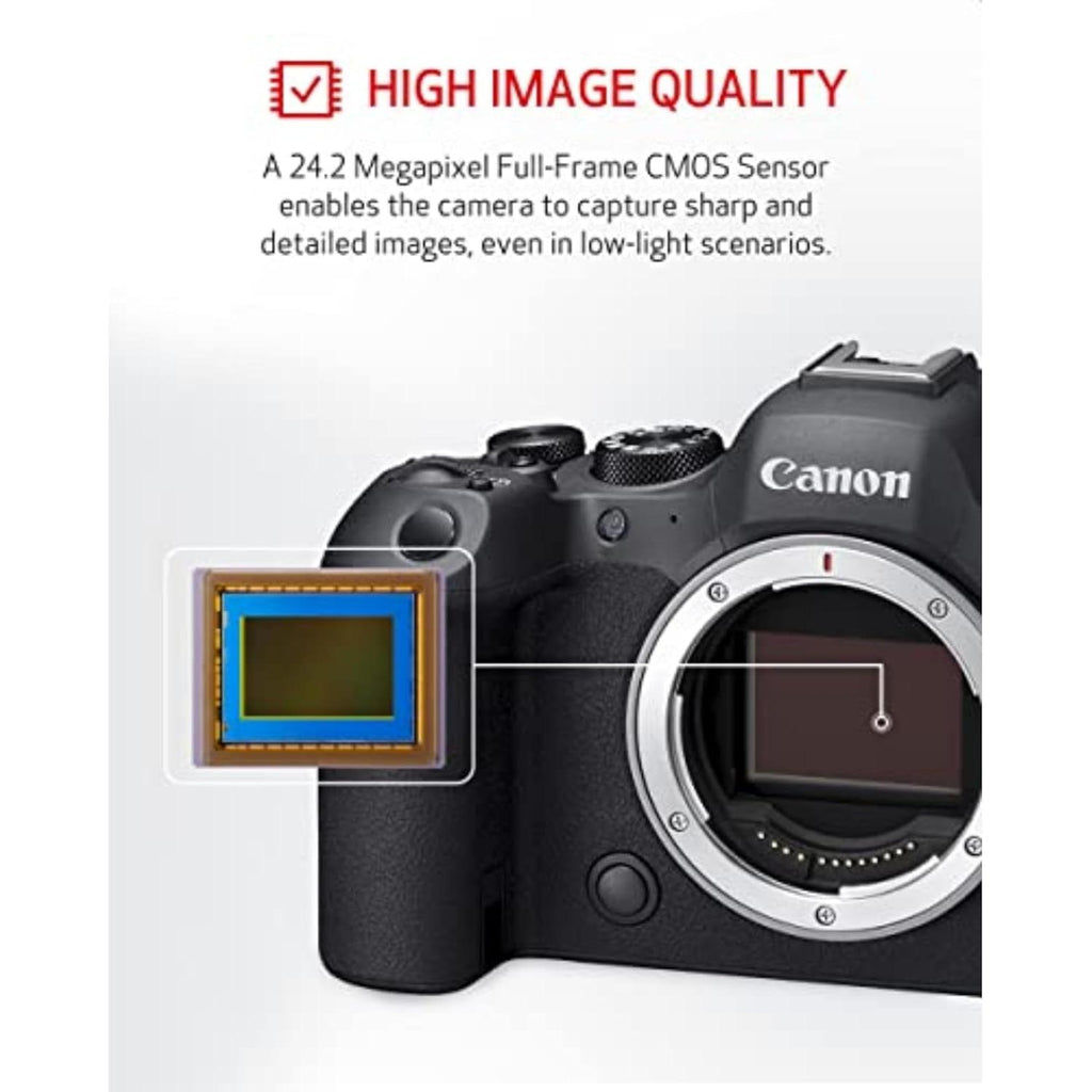 EOS R6 Mark II Mirrorless Camera Rf24-105Mm F4-7.1 Is STM Lens Kit, Full-Frame Hybrid Camera, 24.2 Megapixel CMOS Sensor, Photo and Video Capabilities, Black