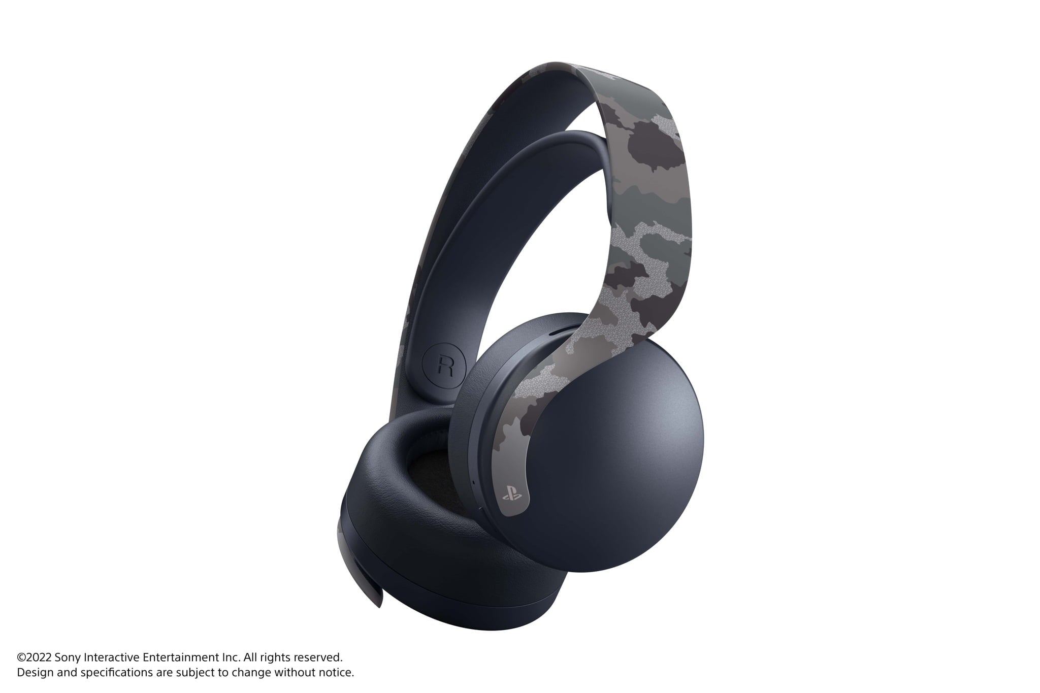 Experience Immersive Gaming with the PS5 Pulse 3D Wireless Headset in Stylish Gray Camouflage