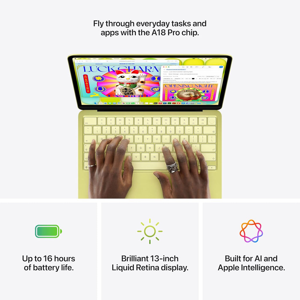 2026 Macbook Neo 13-Inch Laptop with A18 Pro Chip: Built for AI and  Intelligence, Liquid Retina Display, 8GB Unified Memory, 512GB SSD Storage, 1080P Facetime HD Camera, Touch ID; Citrus