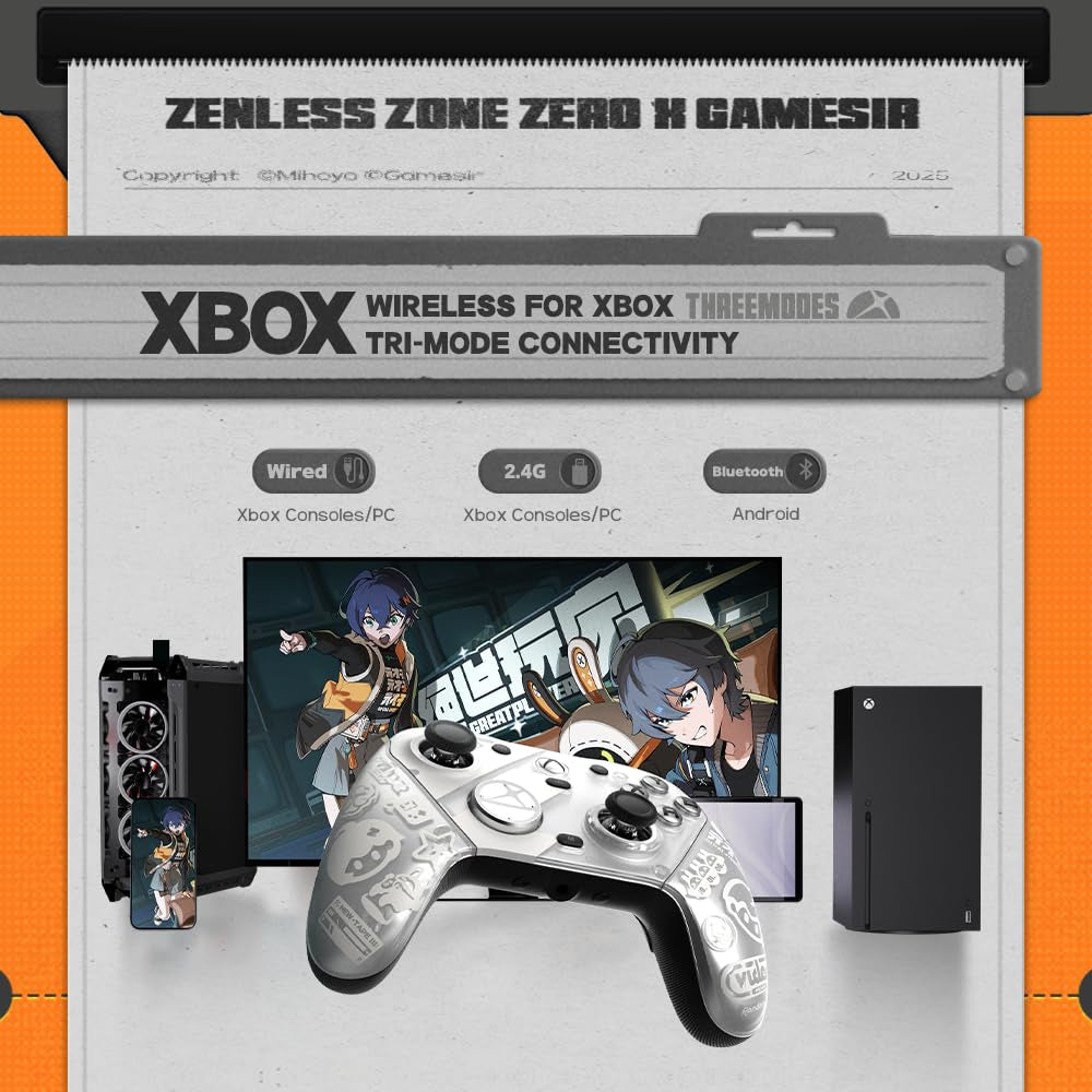G7 Pro Wireless Gaming Controller - Officially Licensed for Xbox Series X|S, Xbox One, Windows PC & Android, TMR Joysticks, 1000Hz Polling Rate, Charging Dock- Zenless Zone Zero Edition