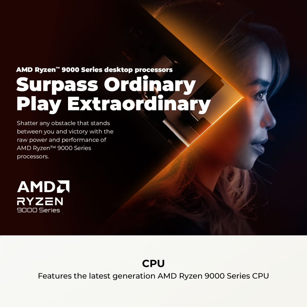 Gamer Supreme Gaming Desktop, AMD Ryzen 7 9800X3D, NVIDIA Geforce RTX 5070 Ti 16GB, 32GB DDR5, 2TB SSD, Black, SLC7700WST