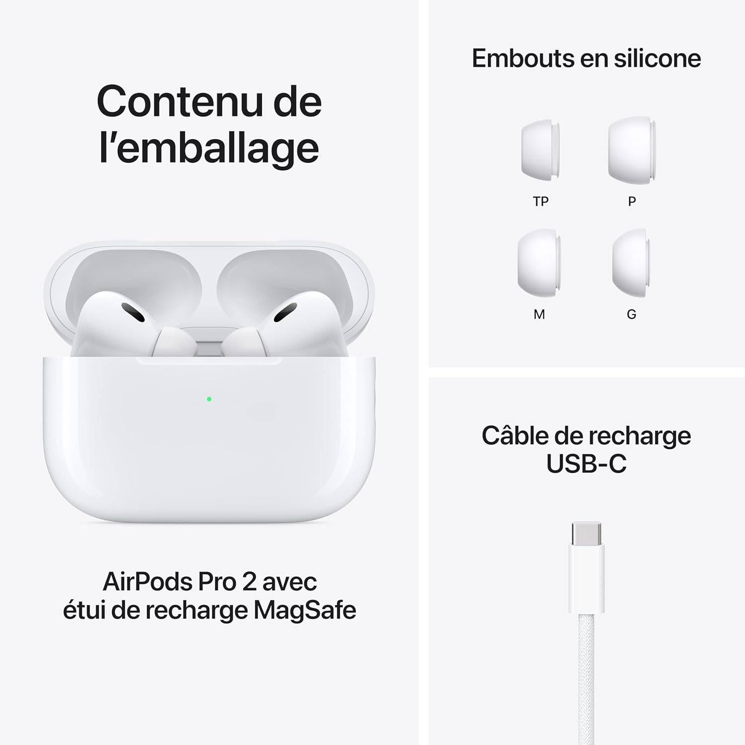 Airpods Pro (2Nd Generation) Wireless Ear Buds with USB-C Charging, up to 2X More Active Noise Cancelling Bluetooth Headphones, Transparency Mode, Adaptive, Personalized Spatial Audio, White