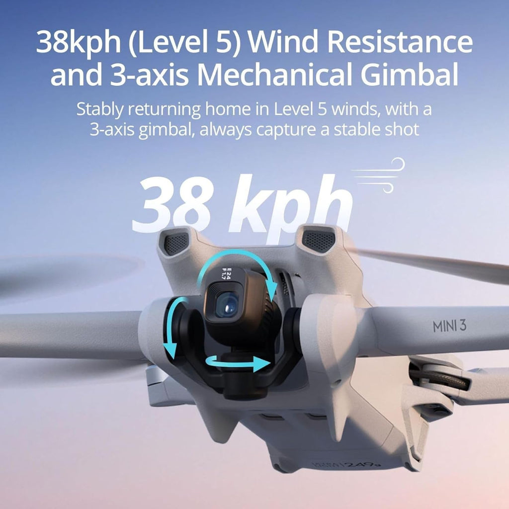 Mini 3 ( RC), Lightweight 3X Mechanical Gimbal Drones with Camera for Adults 4K, 38-Min Flight Time, up to 32800Ft (10Km) Video Transmission, Vertical Shooting, GPS Auto Return Integrated