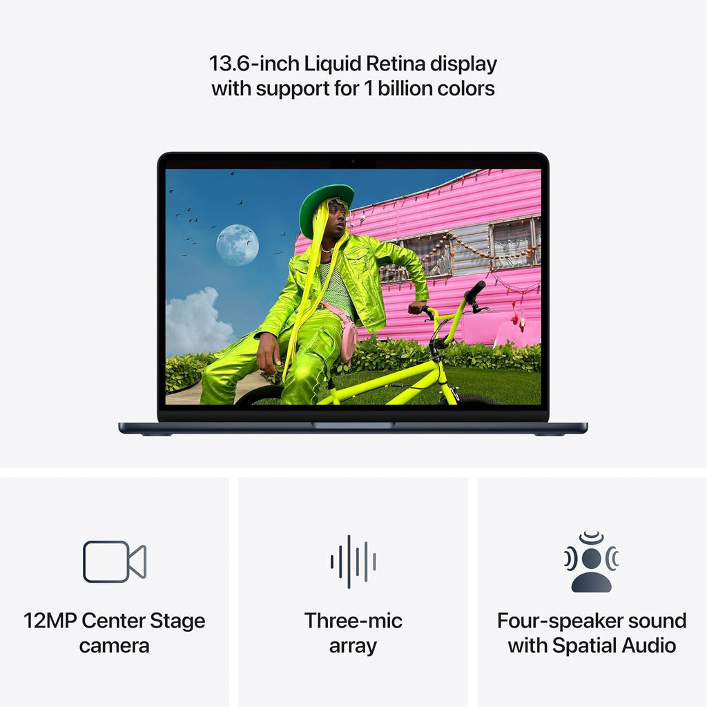 2026 Macbook Air 13-Inch Laptop with M5 Chip: Built for AI, 13.6-Inch Liquid Retina Display, 16GB Unified Memory, 512GB SSD, 12MP Center Stage Camera, Touch ID, Wi-Fi 7; Midnight