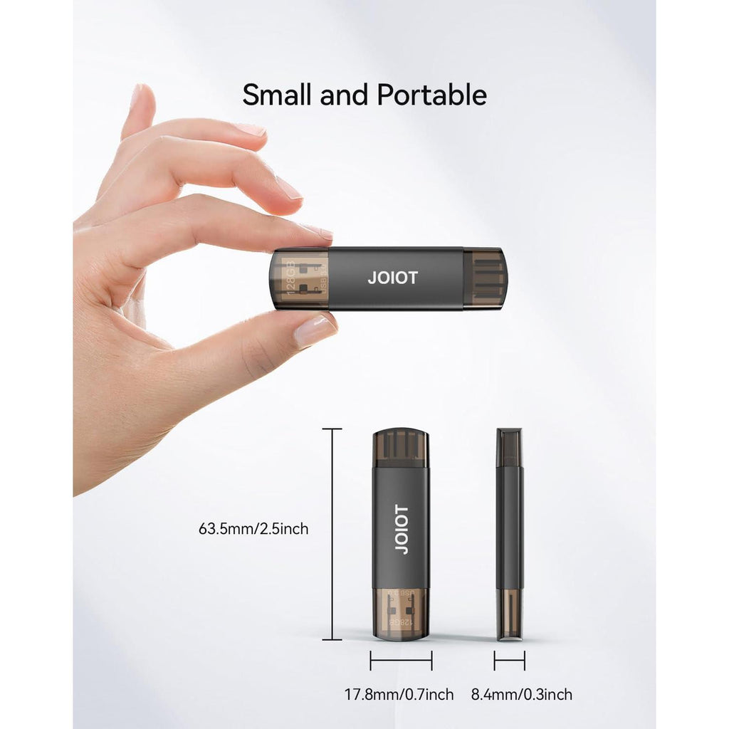 128GB USB C Flash Drive Dual USB 3.1 Flash Drive Type C + USB a Portable Type-C Flash Drive 2-In-1 USB-C Thumb Drive for Smartphone Tablet Computer Mac Iphone 15 Black