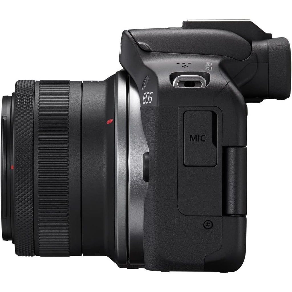 Canon EOS R50 Mirrorless Camera Rf-S18-45Mm F4.5-6.3 Is STM Lens Kit, 24.2 Megapixel CMOS (APS-C) Sensor, 4K Video, Vlogging, Content Creation, Photography, Digital Camera, Black
