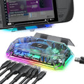 RGB Docking Station for Steam Deck (OLED)/ROG Ally/Legion Go, 12-In-1 Handheld Dock with 4K@120Hz HDMI & Displayport Gigabit Ethernet USB C 3.2 USB a 3.2/2.0, SD/TF Slots 3.5Mm Jack-Hb1201S