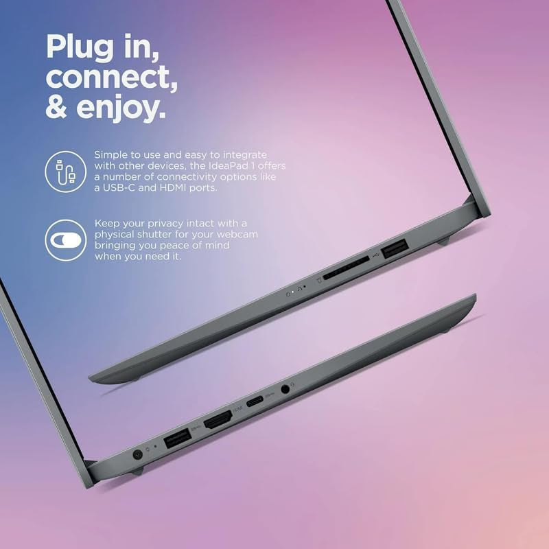 Ideapad 2025 Slim Laptop, 20GB RAM, 1TB Storage (512GB SSD & 500GB External), Dual Core Intel Processor, 15.6 Inch Anti-Glare Display, Wifi 6, HD Webcam, Long Battery, Office 365, Win 11