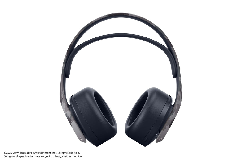 Experience Immersive Gaming with the PS5 Pulse 3D Wireless Headset in Stylish Gray Camouflage
