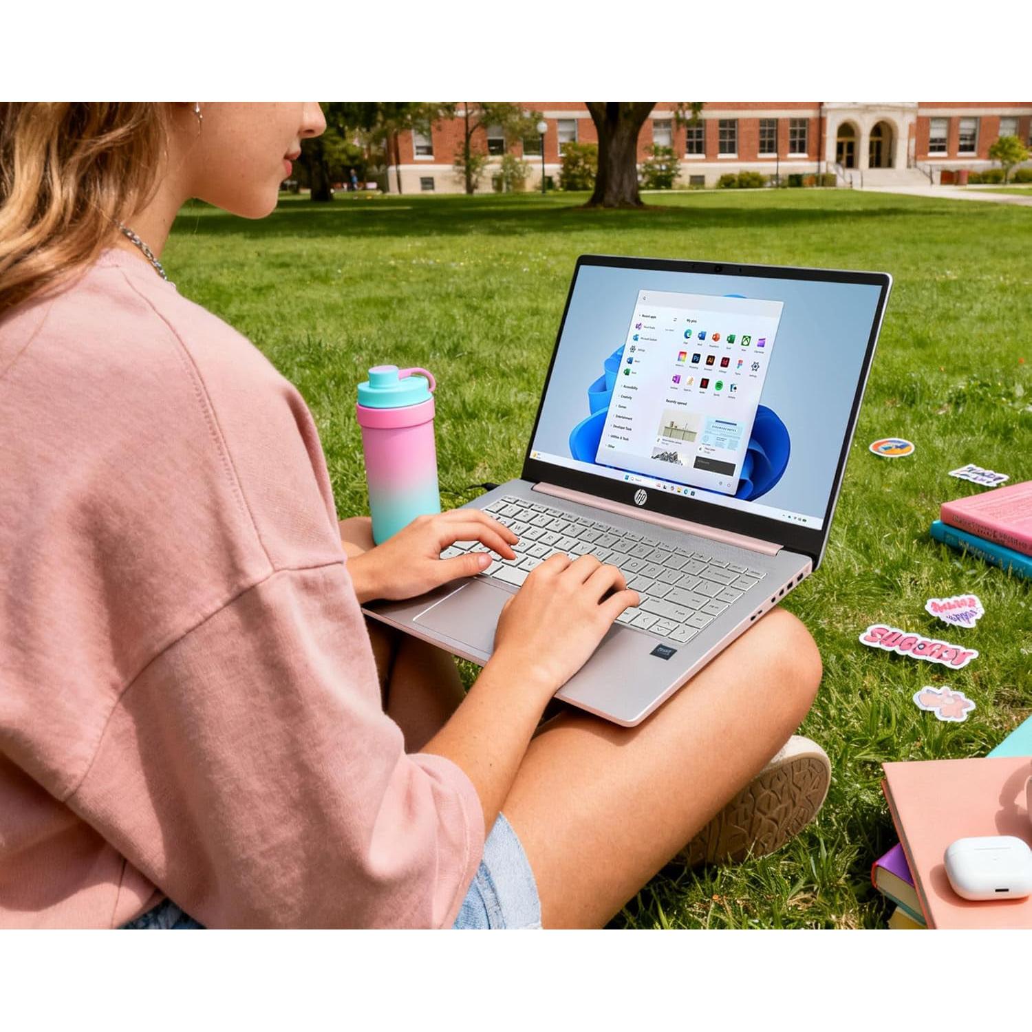 Ultrabook Laptop with Copilot AI • 2026 Edition • Latest Intel 4-Core N150 CPU • 8GB RAM • 128GB SSD + 1TB Cloud Storage • Microsoft 365 • Windows 11 • Thin & Portable • W/O Mouse