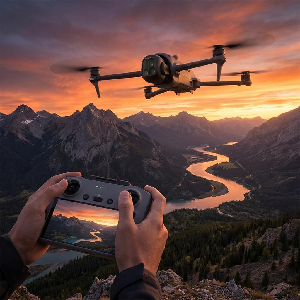 Mavic 4 Pro Drone Fly More Combo Professional Aerial Camera | Advanced Obstacle Avoidance | Long Flight Time | Cinematic Video + 64GB Card + Backpack + Landing Pad + More (12 Pcs)