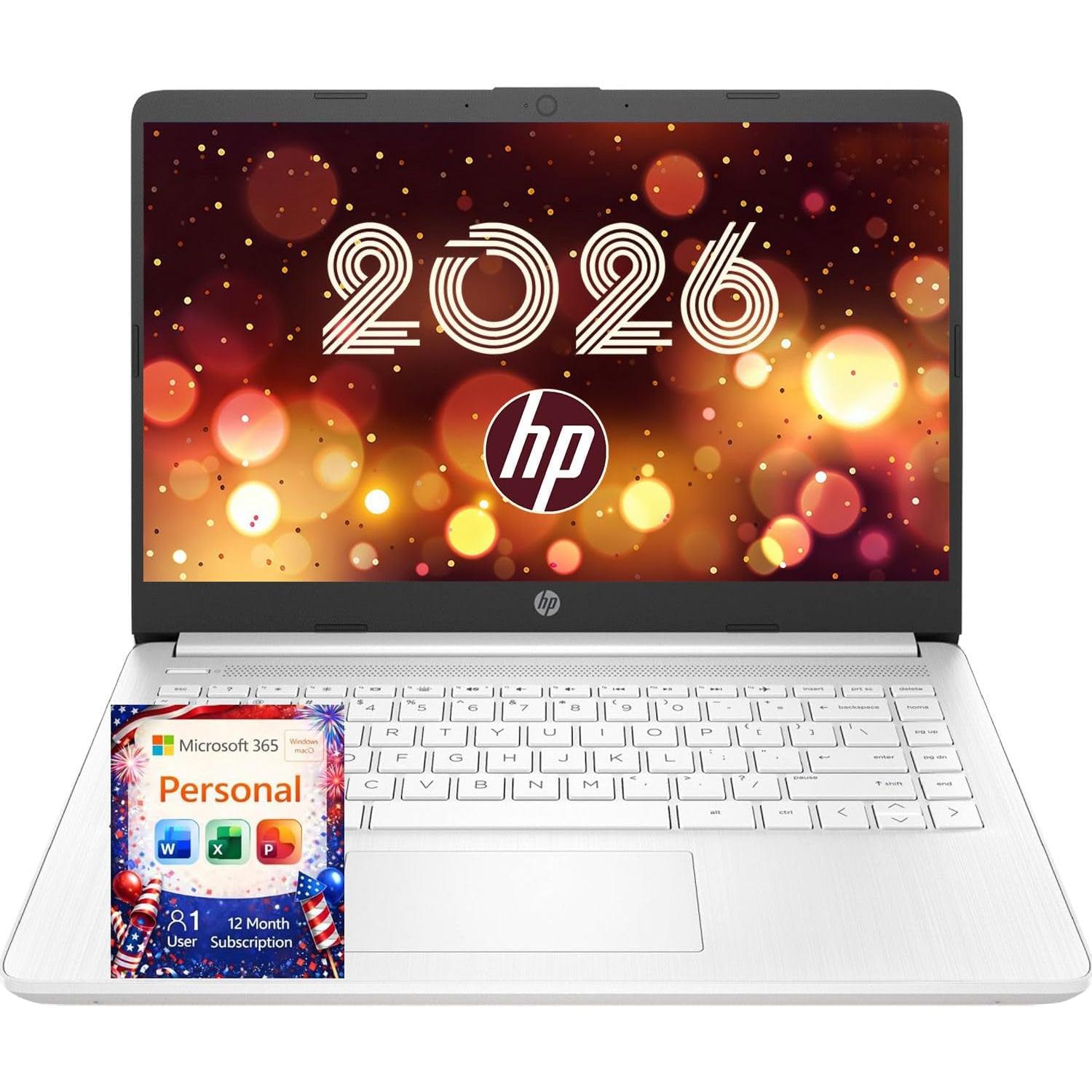 Ultrabook Laptop with Copilot AI • 2026 Edition • Latest Intel 4-Core N150 CPU • 8GB RAM • 128GB SSD + 1TB Cloud Storage • Microsoft 365 • Windows 11 • Thin & Portable • W/O Mouse