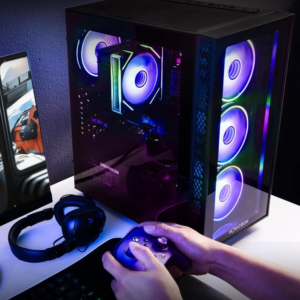 Phantom 2.0 Prebuilt Gaming PC Desktop Computer - RTX 3050 - Intel I7 Xeon 3.5Ghz - 16GB RAM - 512GB M.2 SSD Wifi/Bt, Win 11 - Gaming Computer Tower - Pre Built PC Gaming